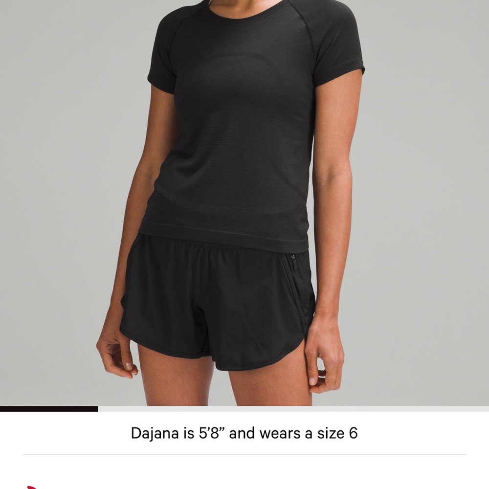 lululemon swiftly tech waist length Black Short Sleeve Tee